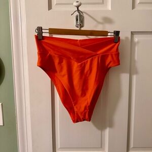Aerie Vibrant Orange High Waisted Cheeky Bikini Bottom